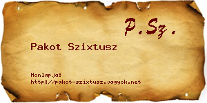 Pakot Szixtusz névjegykártya